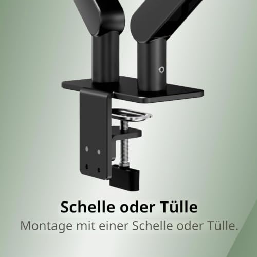 AOC AM420G Dual-Monitorständer – voll verstellbare Monitor-Tischhalterung, schwenkbare VESA-Halterung mit C-Klemme… – Ansicht 4