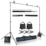 Julius Studio Photo Video Studio 10 ft. Wide Cross Bar 7 ft. Tall Background Stand Backdrop Support System Kit with Carry Bag, Photography Studio, JSAG283