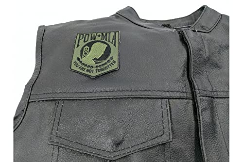 Patch, Embroidered Patch (Iron-On Or Sew-On), Pow Mia Subdued Og Green Tactical Not Forgotten, 2.5" X 3" #TOP2