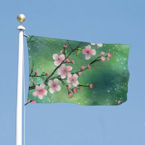 Drapeau d'extérieur 60x90 cm en polyester 200D robuste floral pour jardin