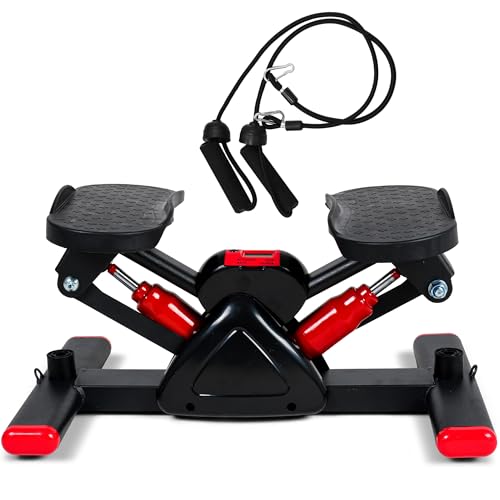 Image of Leikefitness Steppers for Exercise Mini Stair Stepper, Cardio Workout Equipment, Twist Stair Stepper with Resistance Bands Up-Down Motion for Full Body Workout Exercise Equipment for Home