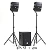 Pack Sono DJ Complet BM Bmsonic BMS-12-ARRAY-BT, 1000W, Enceintes Satellites, Caisson 31cm USB/Bluetooth, Supports Câbles