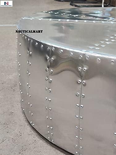 Aluminum 37" Hammered Coffee Table Aviator Living Room Furniture - Office Decor & Office Furniture #TOP4
