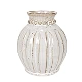 LKKMINIEN 5.8-Inch White Ceramic Flower Vase...