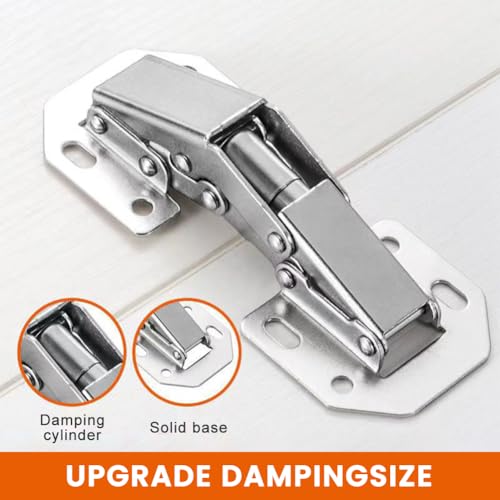 Schrankscharnier, 4 Stück Aufschraubscharnier Softclose mit Scharnierschrauben, 90° Schrankscharniere 104 × 32mm mit Hydraulische Dämpfung und 32 Schrauben, für Küchenschrank, Möbel, Schranktür