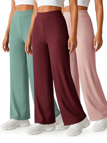 Image of Prenuem Women's High Waist Flared Korean Trousers, Trendy Casual Wear for Daily & Travel Use (Available in Plus Size)