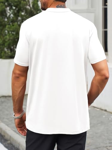 Makkrom Mens Mock Turtleneck T-Shirts Summer Short Sleeve Basic Tees Casual Solid Pullover Tops4