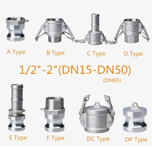 Accesorio Camlock de acero inoxidable SS304 con conector rápido tipo D 4