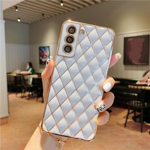 Coque Samsung S22 3D Diamant Blanche | Style Chic et Tendance au Quotidien