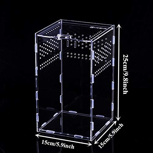 Vinnykud Reptile Feeding Box Breeding Box,Portable Acrylic Transparent Insect Habitat Terrarium Case for Mini Pet Snake Spider Lizard Scorpion Centipede - Image 3