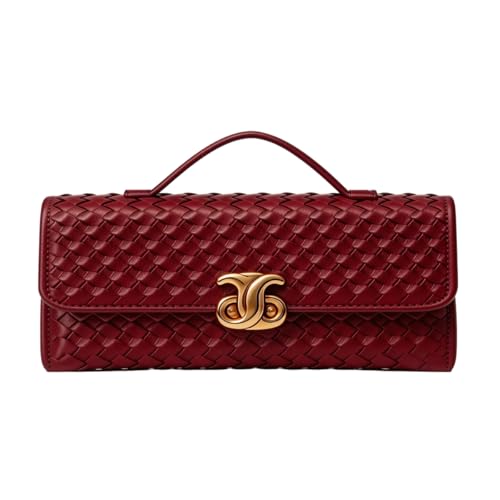 Image of JYG Woven Handbag for Women Fashion Evening Shoulder Bag PU Leather Handmade Clutch Purse Casual Crossbody Bags 2024
