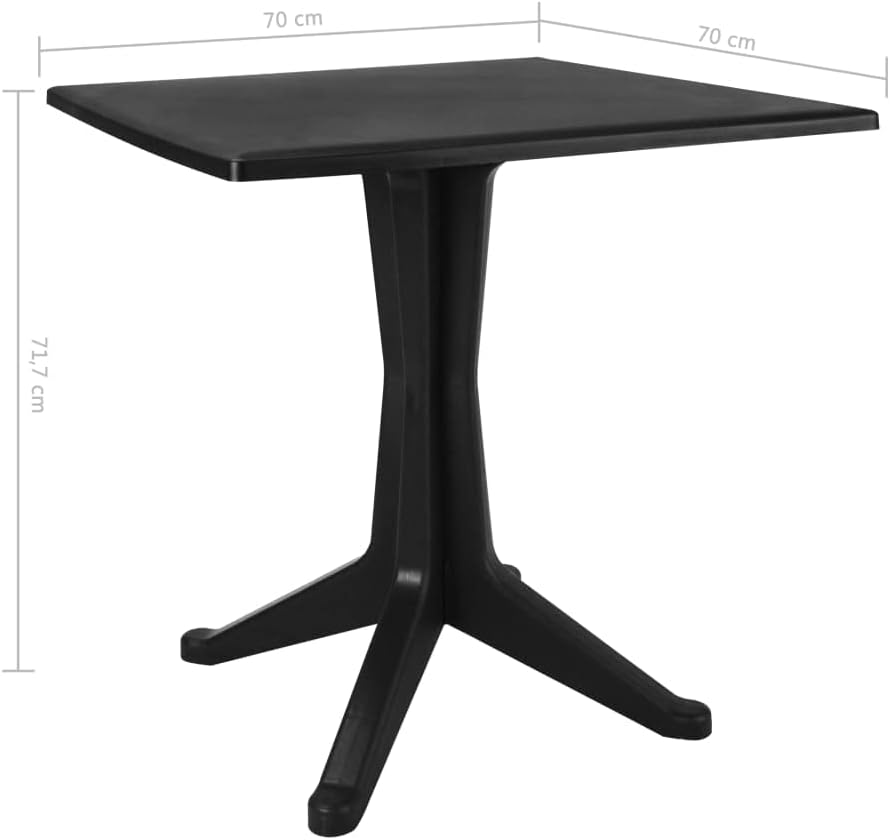 Modern Simple Design Patio Dining Table, Garden Side Table Weather-resistant Coffee Table for Backyard Lawn Balcony Pool, Patio Table Anthracite 27.6" Plastic