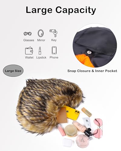 Image of Rejolly Heart Shaped Furry Purse for Women Soft Shoulder Bag Fluffy Faux Fur Trendy Y2K Girls Handbag