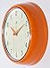 Infinity Instruments Orange Retro 9.5-Inch Metal Wall Clock