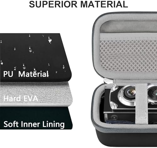 Leayjeen Digital Camera Case Compatible with CHUZHAO Vintage Mini Digital Camera and Suitable for Portable TLR Style Retro Point and Compact Pocket 1080P Full HD Vlogging Camcorder - Black