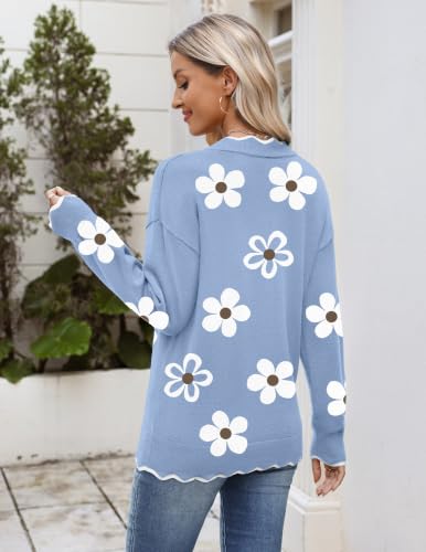 Image of Zeagoo Women's 2026 Fall V Neck Sweater Long Sleeve Lightweight Knit Tops