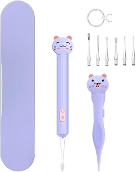 2 Pack Baby Nose and Ear Cleaner, Nasal Booger and Ear Wax Removal Tool Nose Cleaner Tweezers with Light for Newborns Infants Adult Safely Clean Babys Boogers Ear Wax Baby Must Have ItemsPurple
