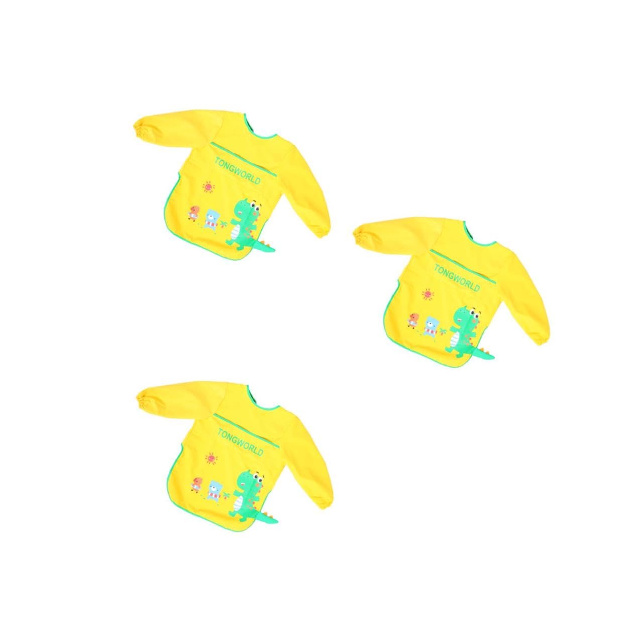ibasenice 3 Pz Grembiule Per Bambini Grembiule Da Pittura Da Pasto Per Bambini Camice Di Vernice Per Bavaglini Che Sbavano Bavaglino Usura Inversa Poliestere Bambino