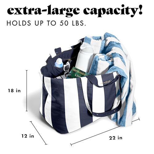 Fit & Fresh XL Beach Tote Bag for Women – Extra Large Travel Tote with Zipper & Pockets, Oversized Canvas Pool Bag, Weekender Carry-On for Beach, Travel & Family Essentials by Fit & Fresh - Used condition - Image 3