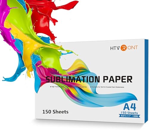 HTVRONT Sublimationspapier- 216x280mm 150 Blätter 120g Sublimationspapier Kompatibel mit EPSON SAWGRASS RICOH BROTHER Sublimationsdrucker mit Sublimationstinte