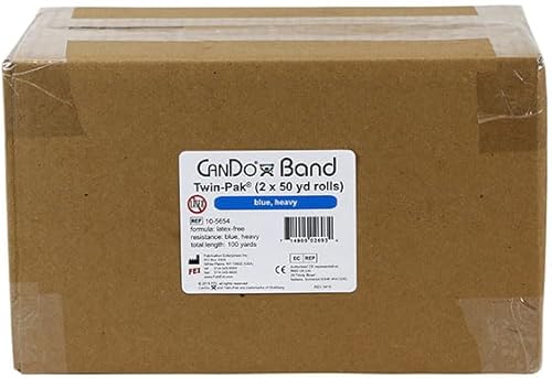 Miniatura 2 de CanDo Twin-Pak - Banda de ejercicio sin látex, azul, 100 yardas