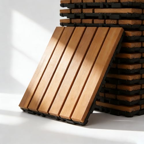 Image of Sauna Mat Canadian Red Cedar 10PCS Set , Traditional & Infrared Sauna Accessory, 12.1*12.1*0.75In, 880LBS Load 1 Capacity Thick PVC for Outdoor & Indoor, Patio Garden, Balcony, Poolside (B)