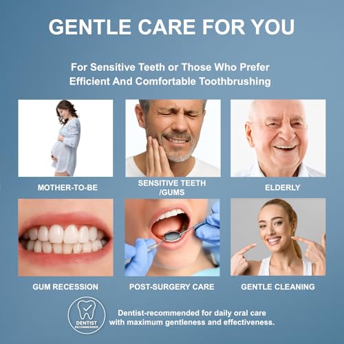 Geacker Extra weiche Zahnbürste mit breitem Kopf für Erwachsene, empfindliche Zähne und Zahnfleisch, ultraweiche Borsten, Nano-Reisezahnbürsten mit 6 Zahnbürstenabdeckungen, mehrfarbig, 6 Stück – Bild 8