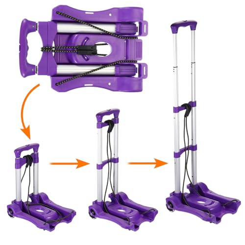 Carretilla plegable portátil de mano 55lb color púrpura miniatura 4