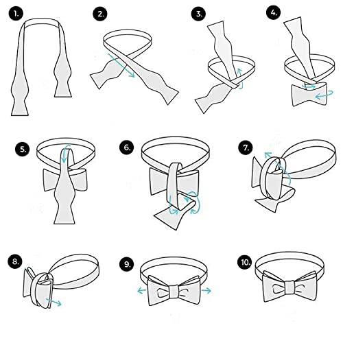 Image of DiBanGu Mens Silk Self Bow Tie Set 4PCS for Tuxedo Wedding