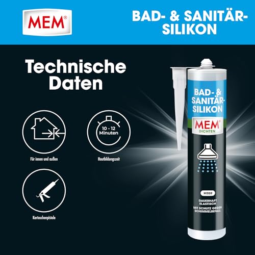 Sanitärsilikon MEM Bad- und Sanitär-Silikon für Abdichtungen