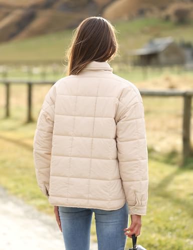 Bianstore Women's Oversized Splice Quilted Lightweight Puffer Jacket Casual Padded Coat4