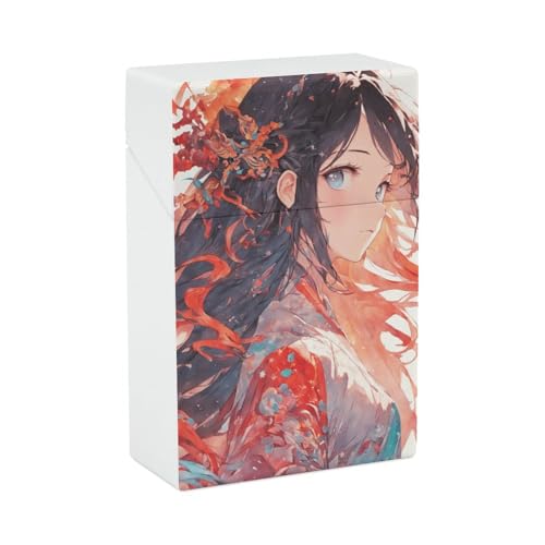 シガレットケース 漫画 和風 アニメ 女子 煙草ケース たばこケース 煙草入れ タバコケース 喫煙具 タバコカバー 保護カバー 20本収納 ワンタッチ開き 煙草保護 携帯に便利 片面印刷 耐衝撃 防水 メンズ レディース