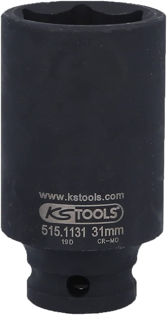 KS Tools 515.1131 1/2" Sechskant-Kraft-Stecknuss, Lang, 31mm