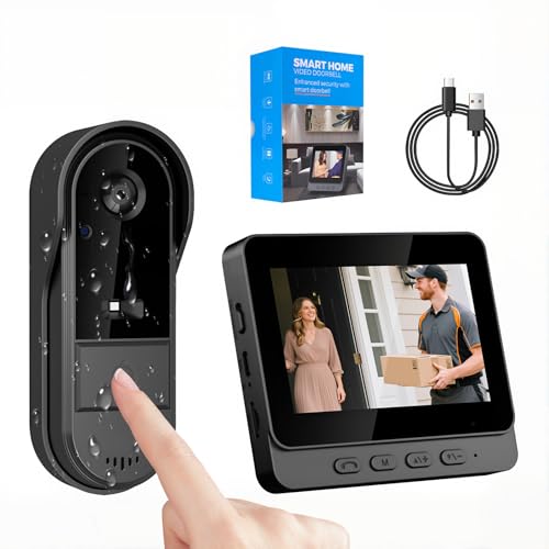 Sonnette vidéo sans fil avec écran IPS de 4,3