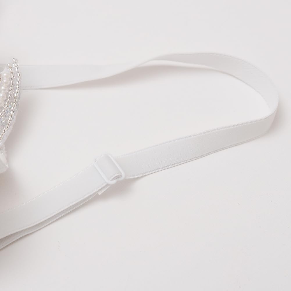 ROYAL SMEELA Top Corsé Lentejuelas para Mujeres Bustier Corse Tirantes Blanco Mujer