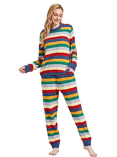 Cloud-Soft-Knit-Loungewear-Two-piece-Sleepwear-Christmas-Pajamas-for-Women