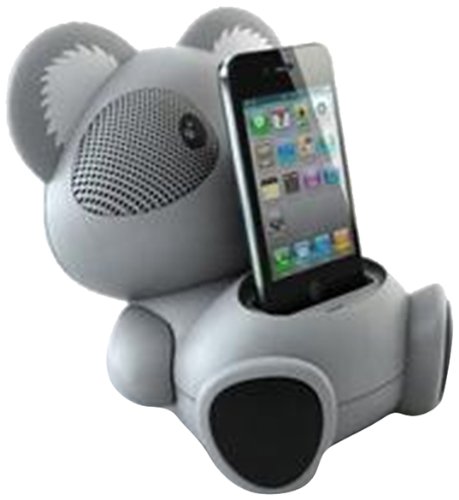 Impecca AS602 6-Watt Universal Portable Stereo Speaker with Aux-Input and 30-Pin Dock, Koala Character