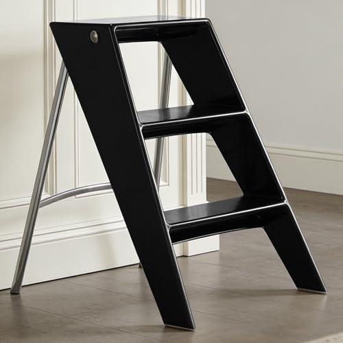 HOTEAGLE Modern Folding Chair - Multifunctional Design Doubles as Step Stool & Storage Shelf, Sturdy Engineering Plastic for Kitchen, Dining & Bistro,White - image 1