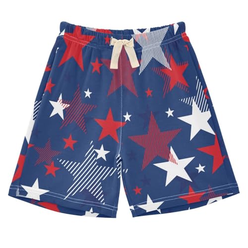 susiyo American Stars Blue Unisex Babies' Cotton Pull-On Shorts Boys Graphic Print Shorts Casual Summer Shorts with Drawstring