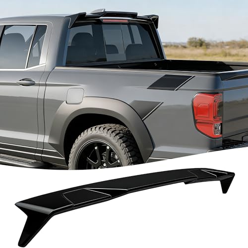 STSEV01 Rear Spoiler Cab Roof Wing Fit for Honda Ridgeline 2017-2025 2026 Accessories RTL/Sport/Trailsport/Black Edition/ 2nd Gen All Trim Gloss Black Top Wing Lip Exterior
