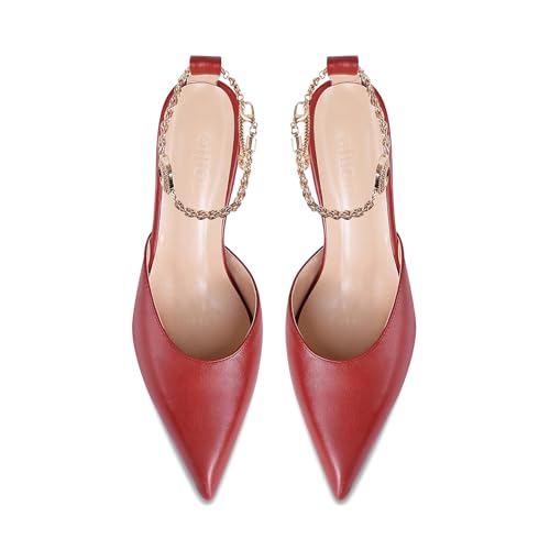 Axellion Women's Closed Toe Ankle Strap Kitten Heel Pumps, Chunky Block Pumps, Pointed Toe Dress Shoes for Wedding, Party & Formal Occasions4
