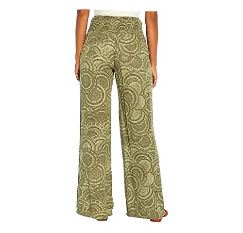 Three Dots Womens Pull on Pants, Green, Large2