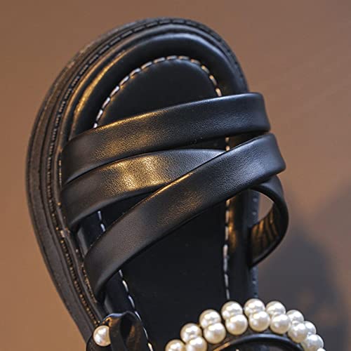Kids Wedding 𝗣a𝐫𝐭y Sandals Cute Pearl Open Toe Sandals Toddler Baby Girls Summer Light-Weight Flat Shoes with Bow3