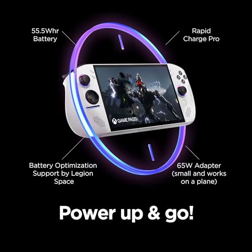 Image of Lenovo Legion Go S 2TB SSD AMD Ryzen Z2 Go CPU Gaming Handheld 8-inch Touchscreen 120Hz, Win11, White, Mytrix Hub, 128GB MicroSD Card, 4 Accessories: 5 in 1 Bundle