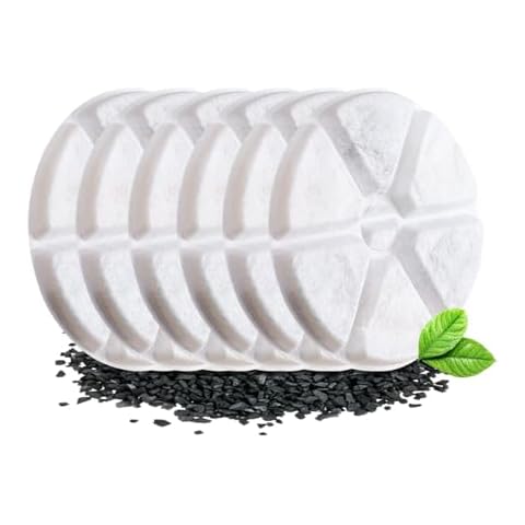 Kactoily 6 Pack Dog Water Bowl Filter for 3L/101oz Stainless Steel Dog Water Feeder Dispenser Cover