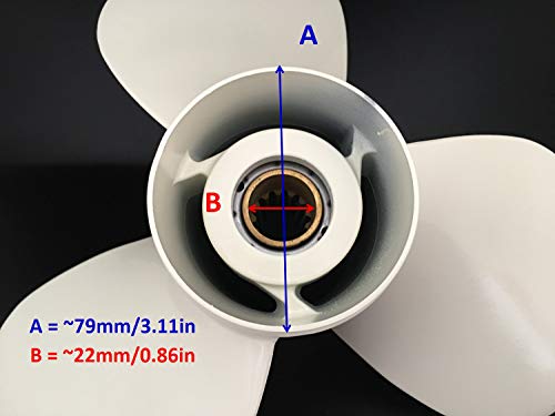 Itaco Boat Motor Aluminium Propeller Assy 663-45952 -02-El 00 01 663-45952 -02-El For Outboard Yamaha F30Hp 40Hp 50Hp 60Hp 3 11 3/8 X 12 Outboard Motors Engine #TOP2