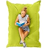 Green Bean Sitzsack XXL 140x180cm 380 Liter Kinder & Erwachsene Bean Bag EPS Perlen Füllung Riesensitzsack Groß Draußen Outdoor Liegekissen Waschbar Wetterfest Lounge Sitzkissen Bodenkissen Hellgrün