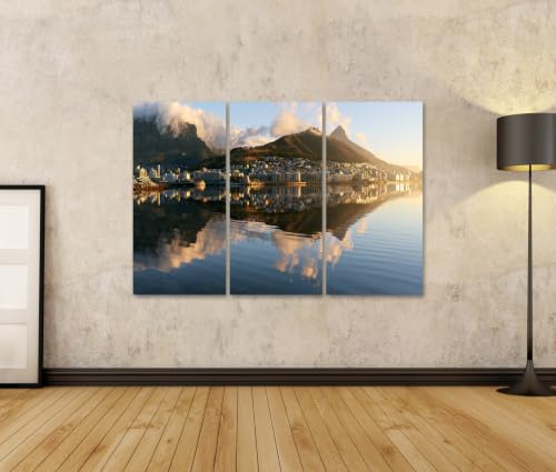 Impression sur toile coucher de soleil doré triptyque pour salon - 2