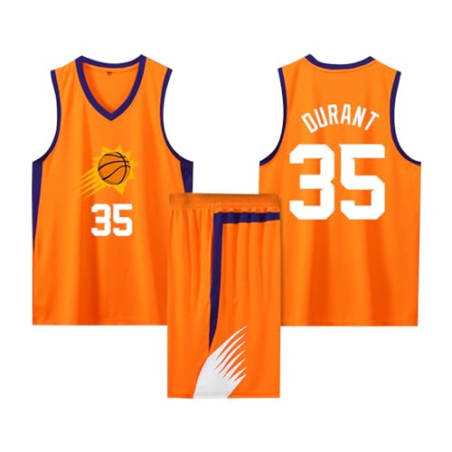 2-Teiliges Kinder/Erwachsener Basketball Trikot Set, Kinder/Erwachsene Basketball Trikot Shirt und Shorts, Kinder/Erwachsener Basketball Weste + Shorts orange M
