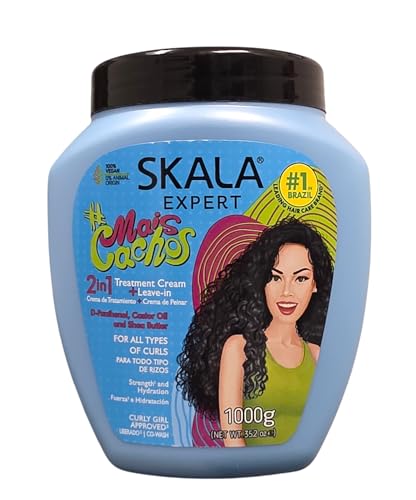 -SKALA EXPERT- Mascarilla/Acondicionador/Crema de Peinado "Mais CACHOS" -1000ml- 100% Vegano - Rizos con volumen.